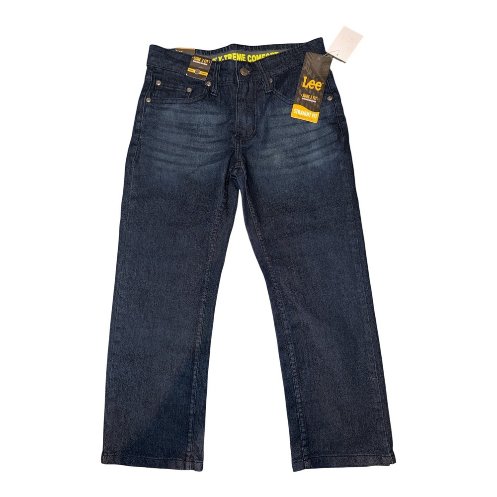 Lee Boys Premium Dark Wash Straight Fit Jeans, Size 8H